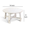 Rena Rustic Coffee Table 36’’ Round Top Distressed White Wood BM325159