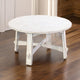 Rena Rustic Coffee Table, 36" Round Top, Distressed White Wood