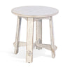 Rena Rustic Side End Table X Legs 24’’ Round Distressed White Wood BM325161