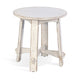 Rena Rustic Side End Table X Legs 24’’ Round Distressed White Wood BM325161
