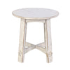 Rena Rustic Side End Table X Legs 24’’ Round Distressed White Wood BM325161