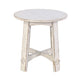 Rena Rustic Side End Table X Legs 24’’ Round Distressed White Wood BM325161