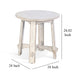 Rena Rustic Side End Table X Legs 24’’ Round Distressed White Wood BM325161