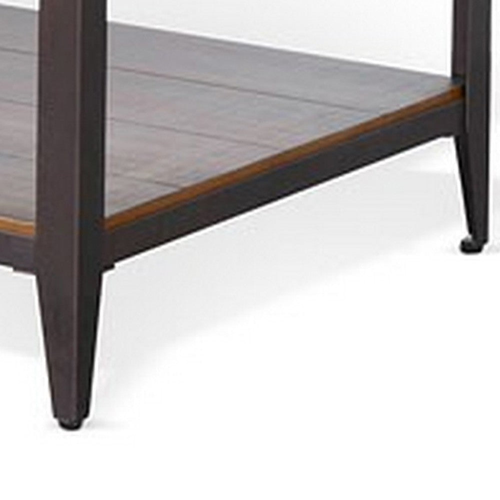 Ayka Coffee Table w Shelf Nailhead Accent 48’’ Rectangular Brown Wood BM325162