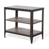 Ayka Chairside Table w 2 Shelf Nailhead 28’’ Rectangular Brown Wood BM325163