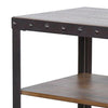 Ayka Chairside Table w 2 Shelf Nailhead 28’’ Rectangular Brown Wood BM325163