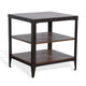Ayka Side End Table w 2 Shelf Nailhead 24’’ Rectangular Brown Wood BM325164