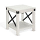 Sime Side End Table w Shelf X Panel 20’’ Square Off White Wood BM325169