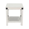Sime Side End Table w Shelf X Panel 20’’ Square Off White Wood BM325169