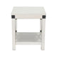 Sime Side End Table w Shelf X Panel 20’’ Square Off White Wood BM325169