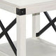 Sime Side End Table w Shelf X Panel 20’’ Square Off White Wood BM325169