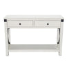 Sime Sofa Table w Shelf 2 Drawers 44’’ Rectangular Off White Wood BM325170