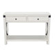 Sime Sofa Table w Shelf 2 Drawers 44’’ Rectangular Off White Wood BM325170