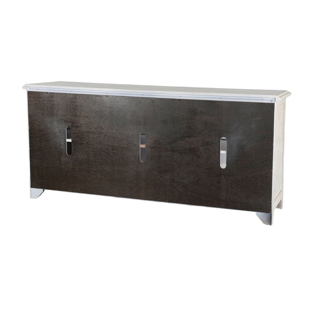 Rena TV Media Entertainment Console with Shelves 70 Inch Rustic White