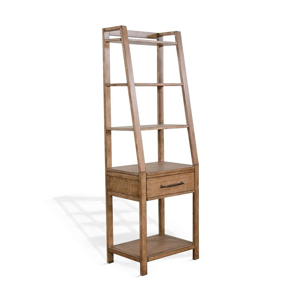 Yael Freestanding Pier with Adjustable Shelves 72’’ Light Brown Wood BM325176
