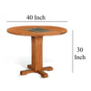 Marv Dining Table with 2 Drop Leaves, 40" Round, Natural Brown Wood
