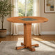 Marv Dining Table with 2 Drop Leaves, 40" Round, Natural Brown Wood