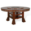 Odell Dining Table w Lazy Susan 2 Shelves 60’’ Round Dark Brown BM325178