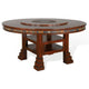 Odell Dining Table w Lazy Susan 2 Shelves 60’’ Round Dark Brown BM325178