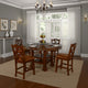 Odell Dining Table w Lazy Susan, 2 Shelves, 60" Round Dark Brown