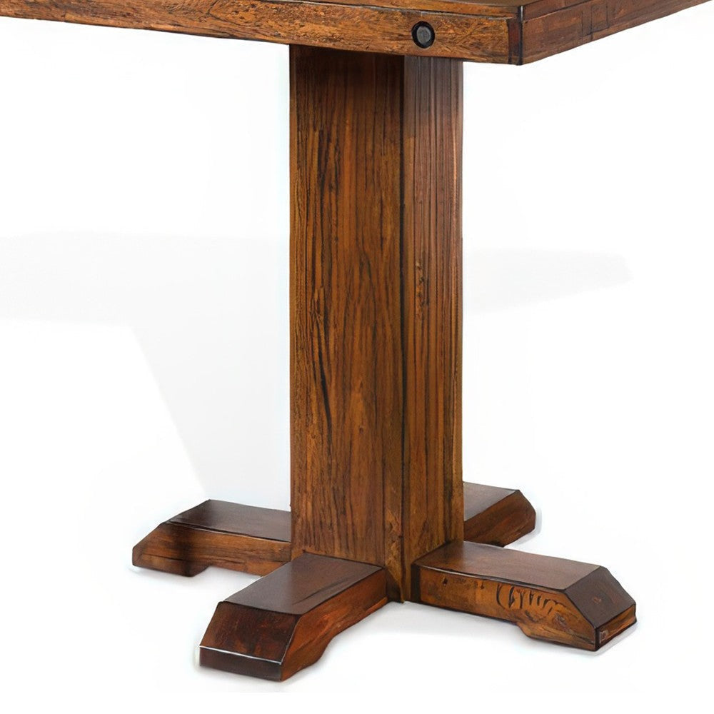 Reggie Bar Table Adjustable Pedestal Base 36’’ Square Top Brown BM325181
