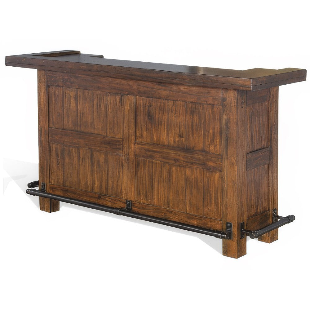 Reggie Freestanding Home Bar Counter 78’’ Cherry Brown Wood BM325185
