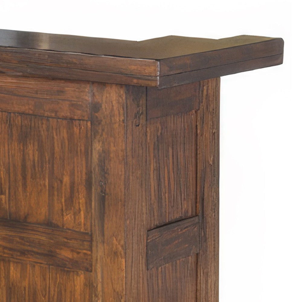 Reggie Freestanding Home Bar Counter 78’’ Cherry Brown Wood BM325185