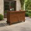 Reggie Freestanding Home Bar Counter, 78" Cherry Brown Wood