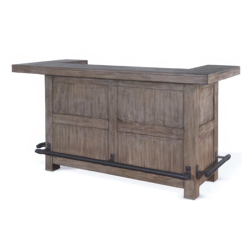 Yael Bar Cabinet Table Shelves Pull Out Tray 80’’ Taupe Brown Wood BM325186