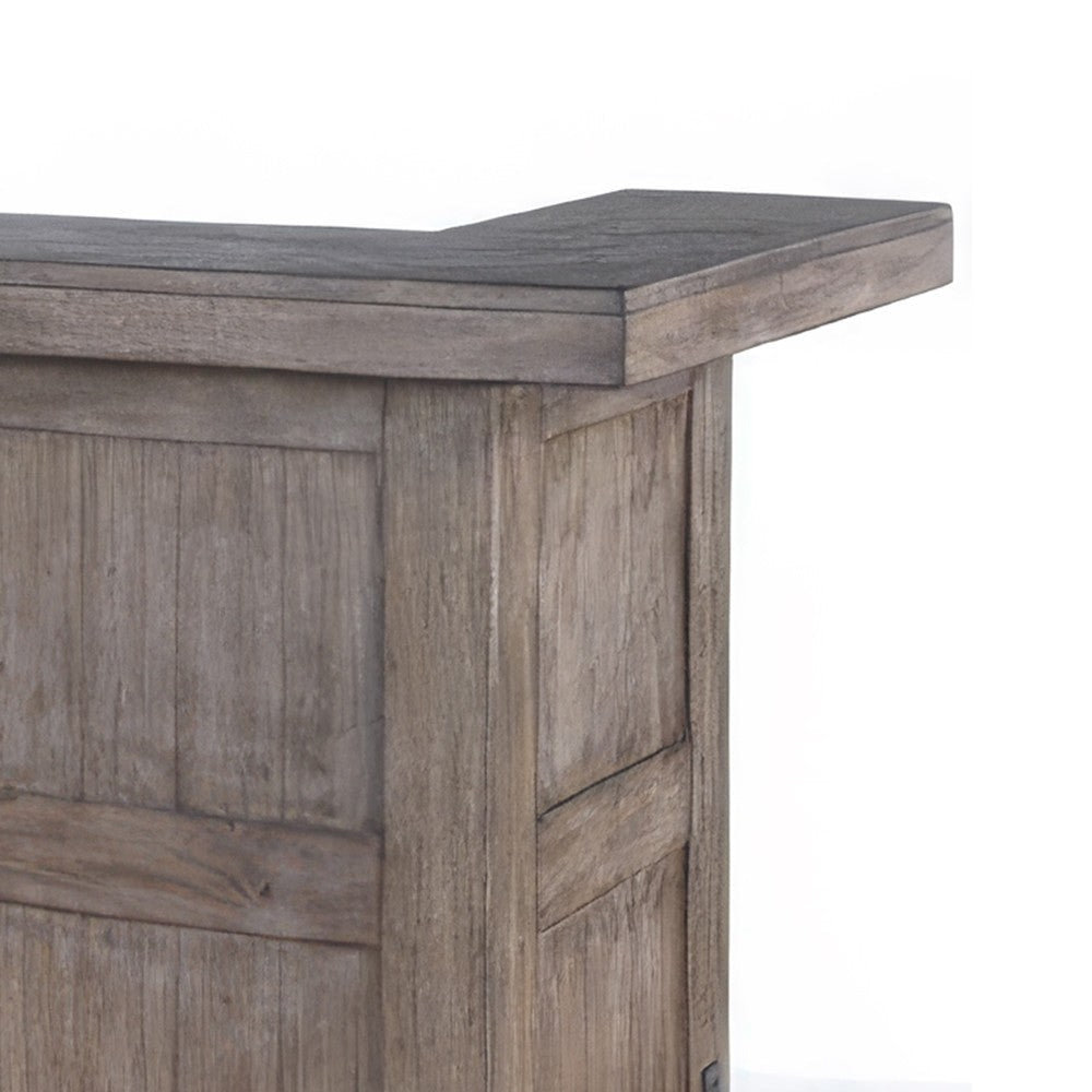 Yael Bar Cabinet Table Shelves Pull Out Tray 80’’ Taupe Brown Wood BM325186