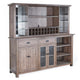 Yael Buffet, Hutch Bar Cabinet, LED Display Shelf, 80" Brown Wood