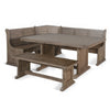 Yael 4pc Corner Breakfast Nook Set Brown Dining Table Corner Bench BM325192