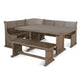 Yael 4pc Corner Breakfast Nook Set Brown Dining Table Corner Bench BM325192