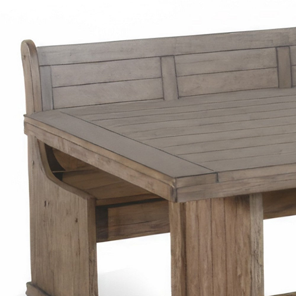 Yael 4pc Corner Breakfast Nook Set Brown Dining Table Corner Bench BM325192