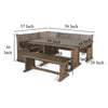 Yael 4pc Corner Breakfast Nook Set Brown Dining Table Corner Bench BM325192