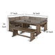 Yael 4pc Corner Breakfast Nook Set Brown Dining Table Corner Bench BM325192