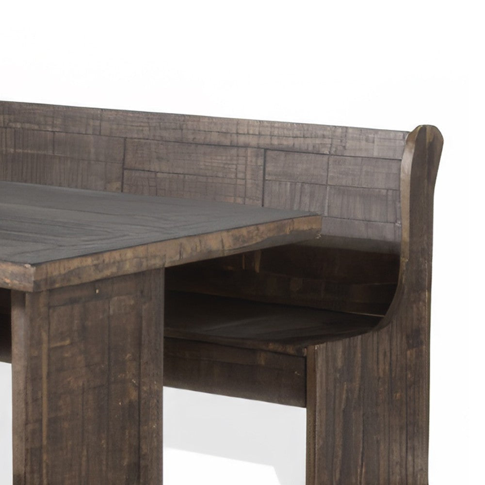 Flint 4pc Breakfast Nook Set Dining Table Corner Bench Dark Brown BM325195