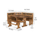 Marv 4pc Breakfast Dining Table Set Corner Storage Bench Light Brown BM325196