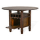 Flint Counter Height Table 54’’ Round Brown Storage Pedestal Base BM325198