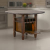 Flint Counter Height Table, 54" Round, Brown Storage Pedestal Base