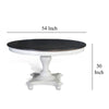Orso Dining Table Pedestal Base 54’’ Round Top White Dark Brown BM325199