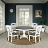 Orso Dining Table, Pedestal Base, 54" Round Top, White, Dark Brown