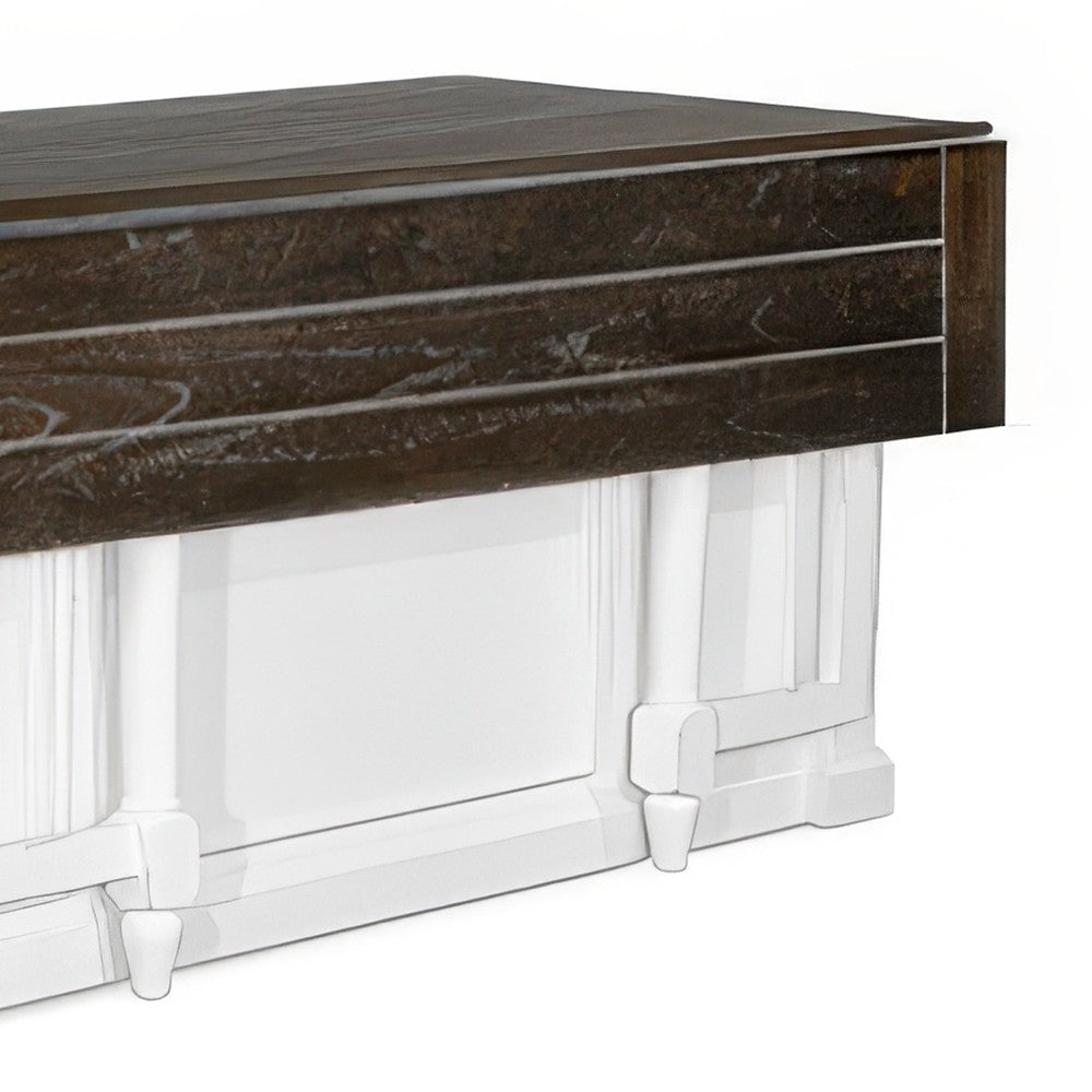 Orso Kitchen Island Storage Shelves White 72’’ Rectangular Brown Top BM325201