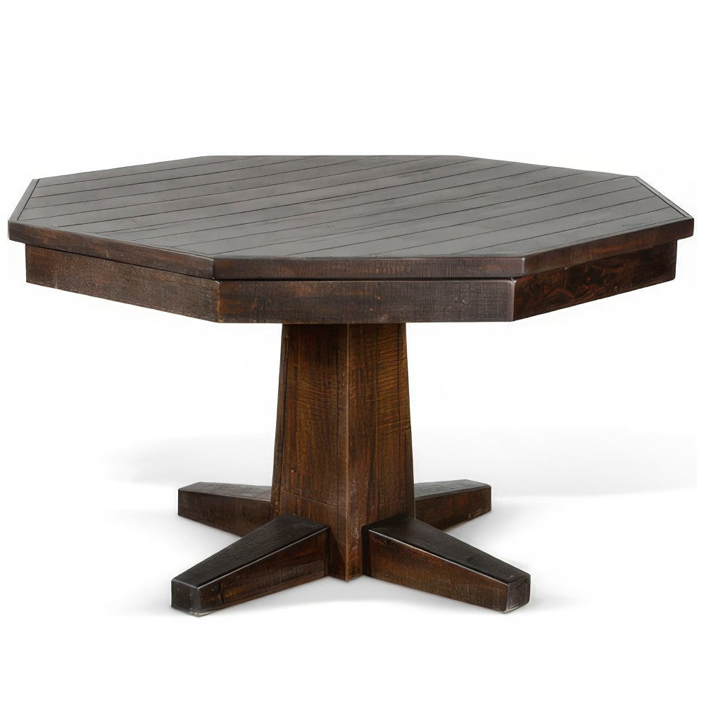 Flint Dining Table w 53’’ Reversible Game Octagonal Top Dark Brown BM325202