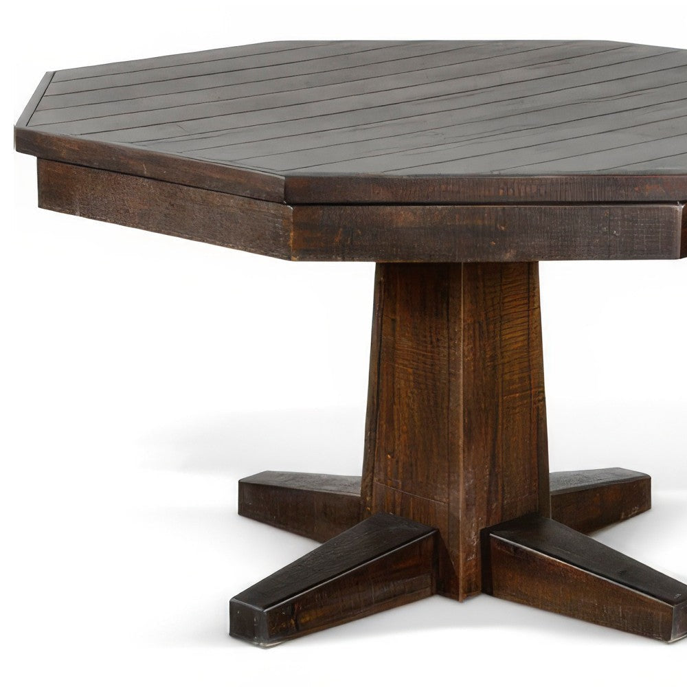 Flint Dining Table w 53’’ Reversible Game Octagonal Top Dark Brown BM325202