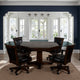 Flint Dining Table w 53" Reversible Game Octagonal Top, Dark Brown