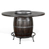 Flint Counter Height Pub Table, Metal Accent Barrel 54" Dark Brown