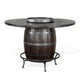 Flint Counter Height Pub Table Metal Accent Barrel 54’’ Dark Brown BM325203