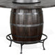 Flint Counter Height Pub Table Metal Accent Barrel 54’’ Dark Brown BM325203