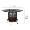 Flint Counter Height Pub Table Metal Accent Barrel 54’’ Dark Brown BM325203